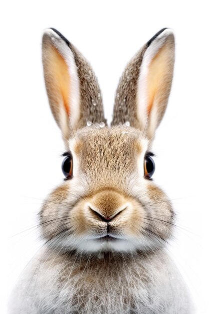 Photo cute a rabbit face on white background by britney laine lin white background hd photo isolated white