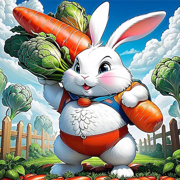 Cute rabbit funny characterized