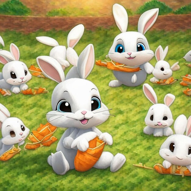 Cute rabbit funny characterized