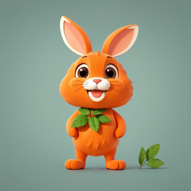 Photo cute rabbit hug carrot cartoon vector icon illustration animal nature icon concept isolated premium vector flat cartoon style