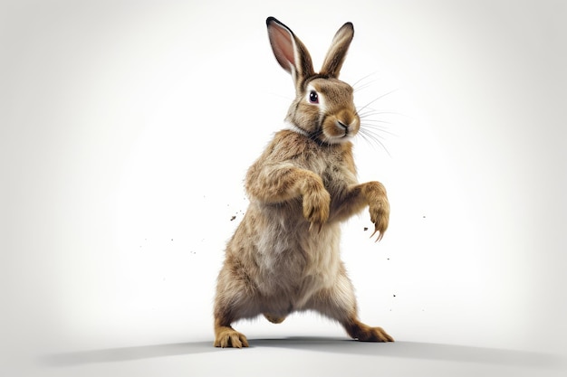 Cute Rabbit isolated on white background Created Generative AI