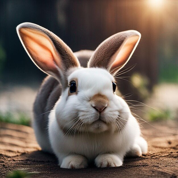 cute rabbit sitting