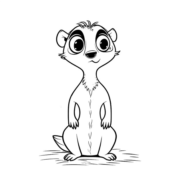 Photo cute raccoon coloring page