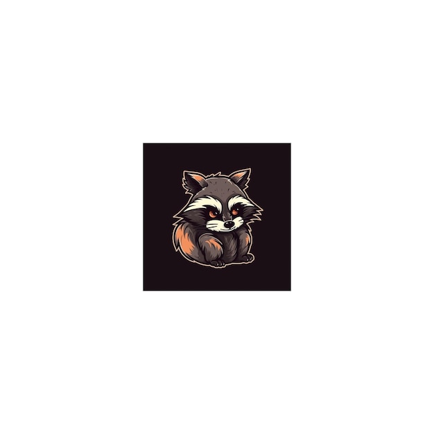 Photo cute raccoon design logo34