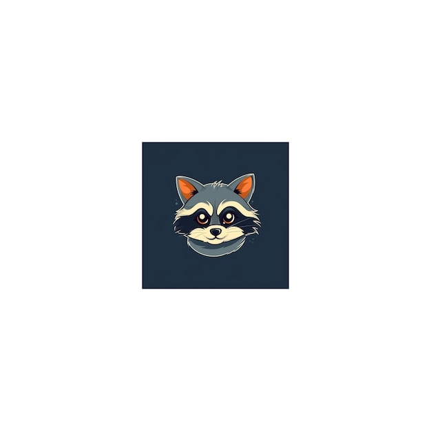 cute raccoon design logo43