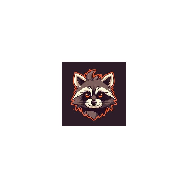 Photo cute raccoon design logo49