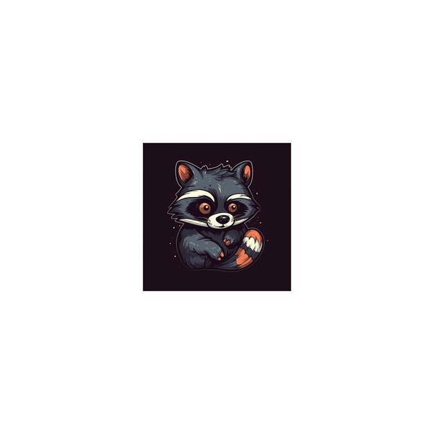 cute raccoon design logo5