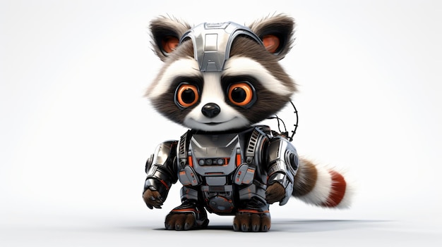 Cute raccoon robot