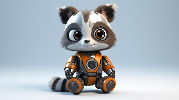 Cute raccoon robot