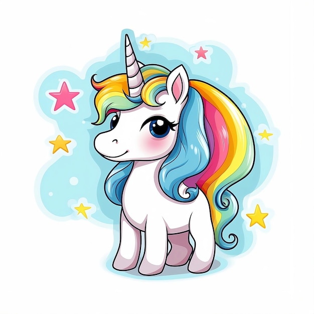 Photo cute rainbow unicorn