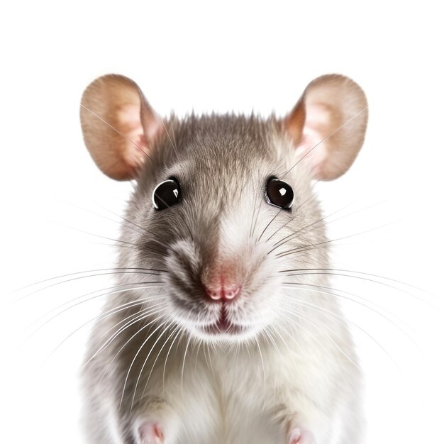 Photo cute rat face isolated