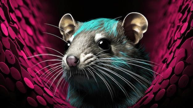 Cute Rat HD 8K wallpaper background Stock Photographic Image