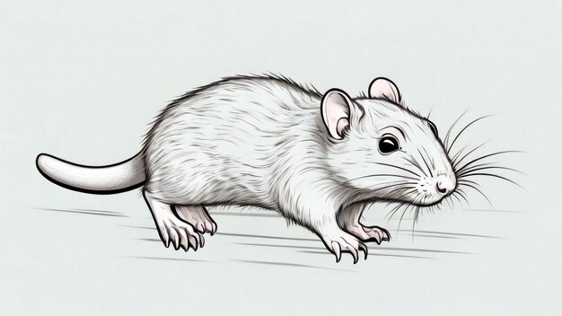 Photo cute rat illustration