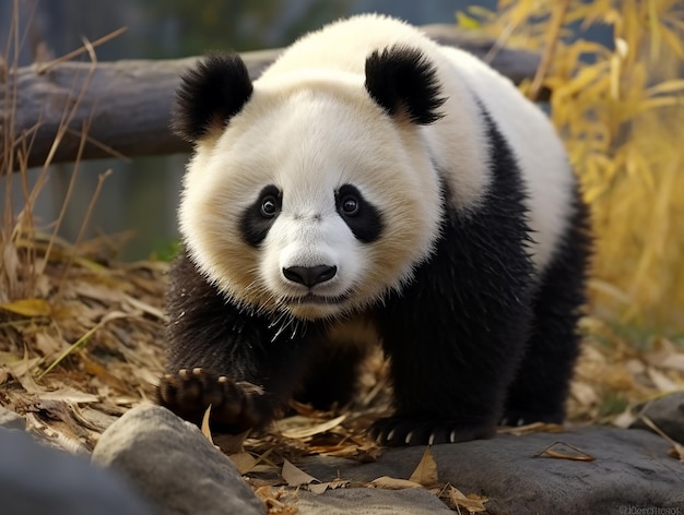 Cute Realistic 8K Photo Crawling Panda