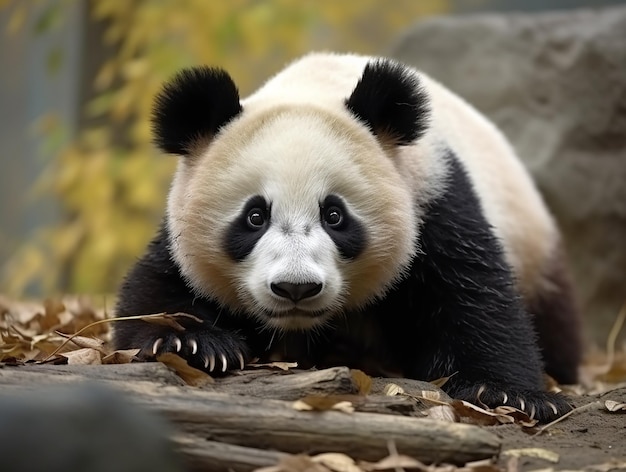 Cute Realistic 8K Photo Crawling Panda