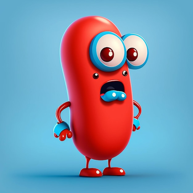 Иллюстрация персонажа милой красной колбасы от Generative AI