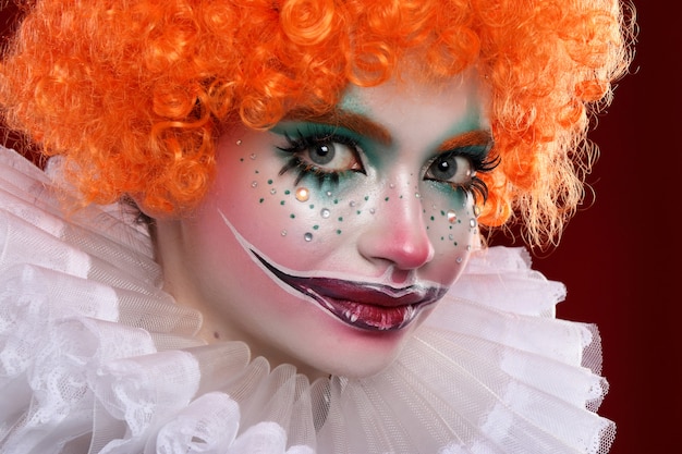 Cute red-haired clown.