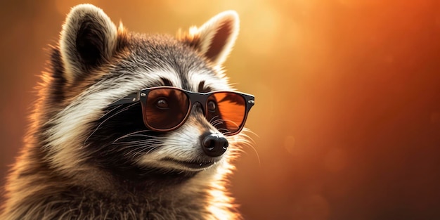 cute red panda wearing summer sunglasses, summer background