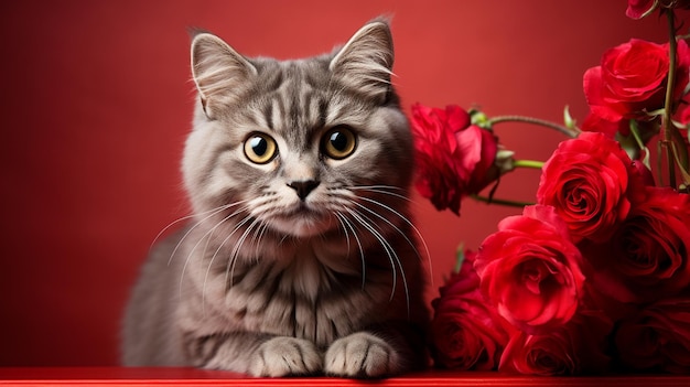 cute red and white kitten with blue eyes