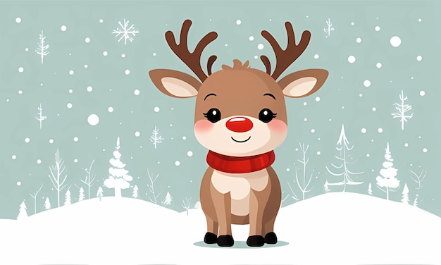 Cute reindeer christmas theme