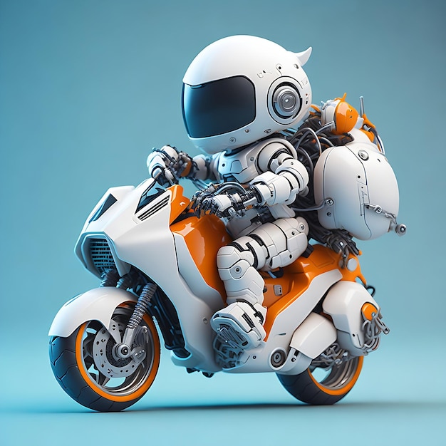 Cute Robot Biker Rabbit