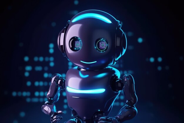 Cute robot character Chatbot for social media chat