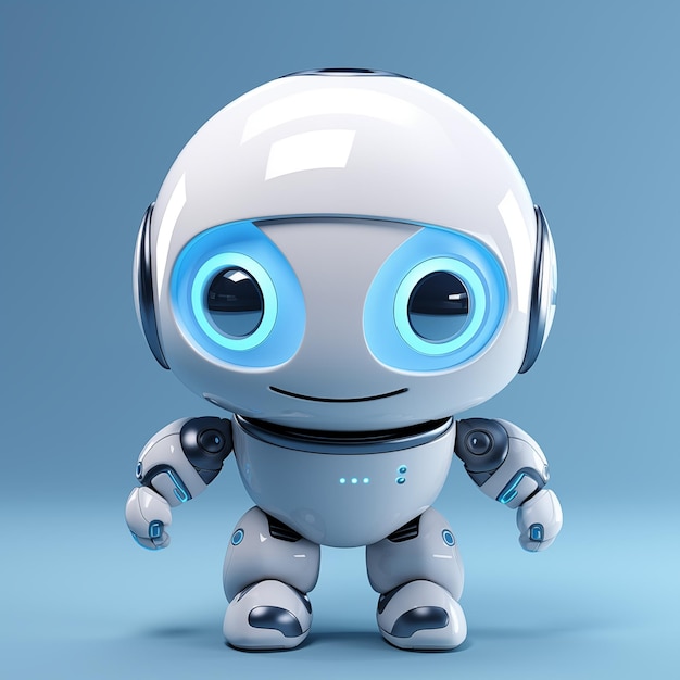 Cute robot child character machine technology cyborb futuristic