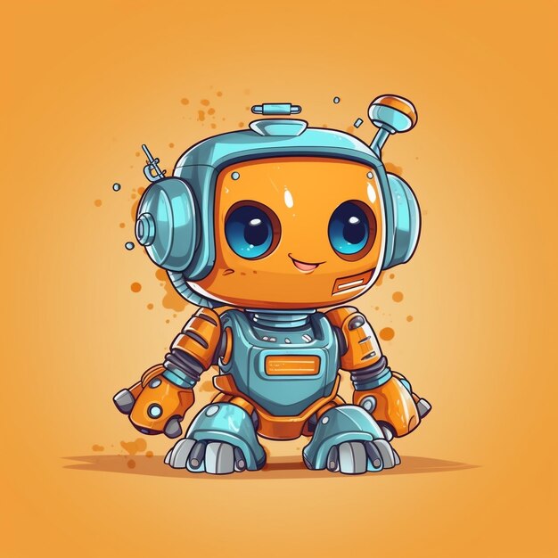 Cute robot dog illustration