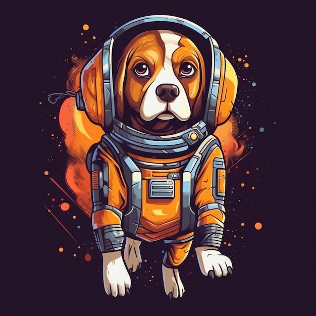 Cute robot dog illustration