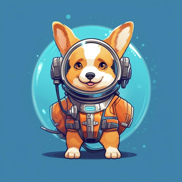 Cute robot dog illustration