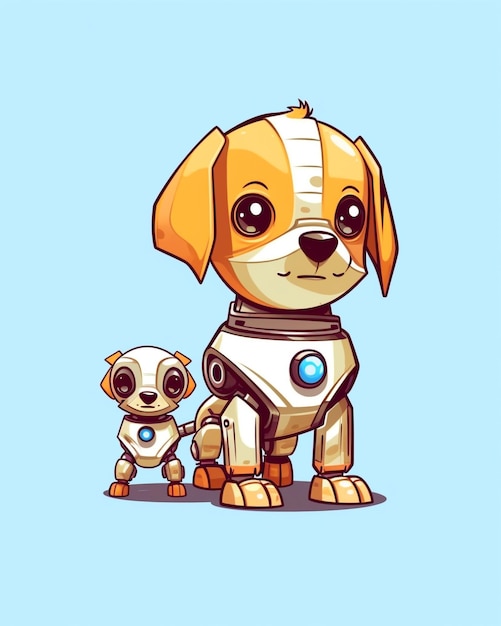 Cute robot dog illustration