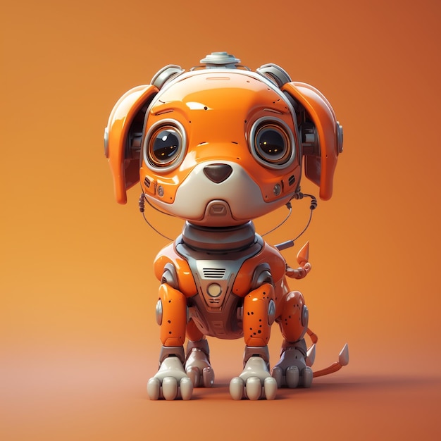 Cute robot dog illustration