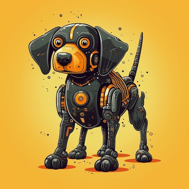 Cute robot dog illustration