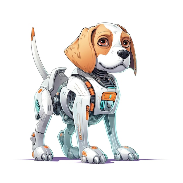 Милая иллюстрация робота-собаки