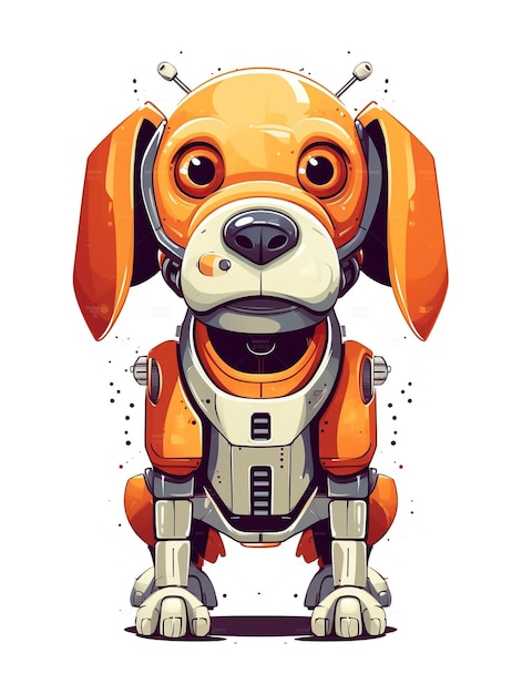 Cute robot dog illustration