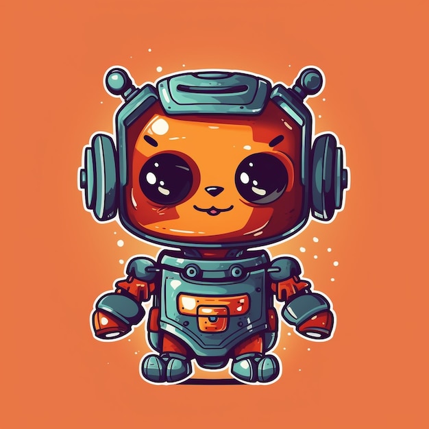 Cute robot dog illustration