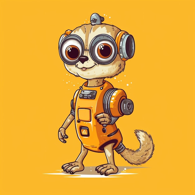 Cute robot dog illustration