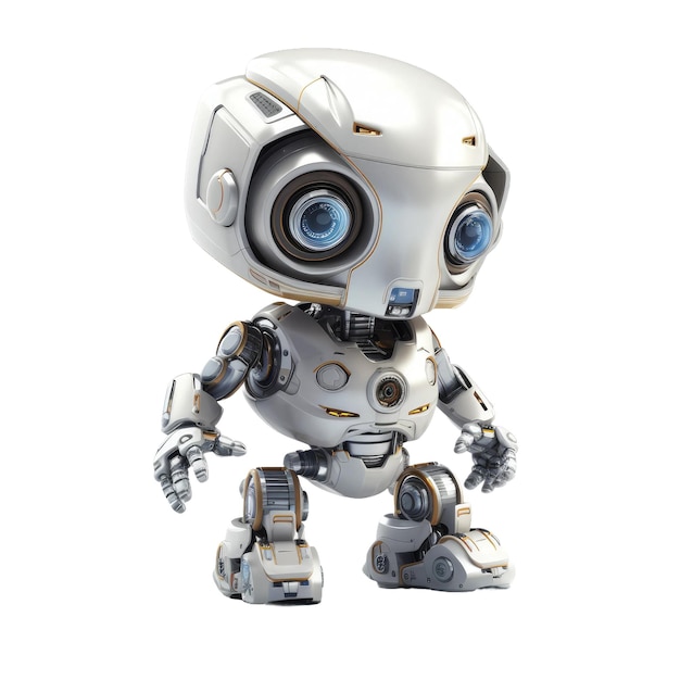 Cute robot kids Transparent isolated background AI