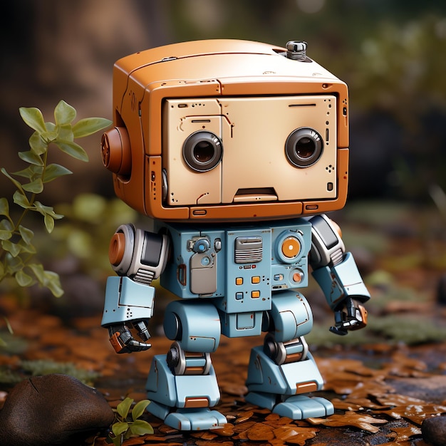 Photo cute robot modern