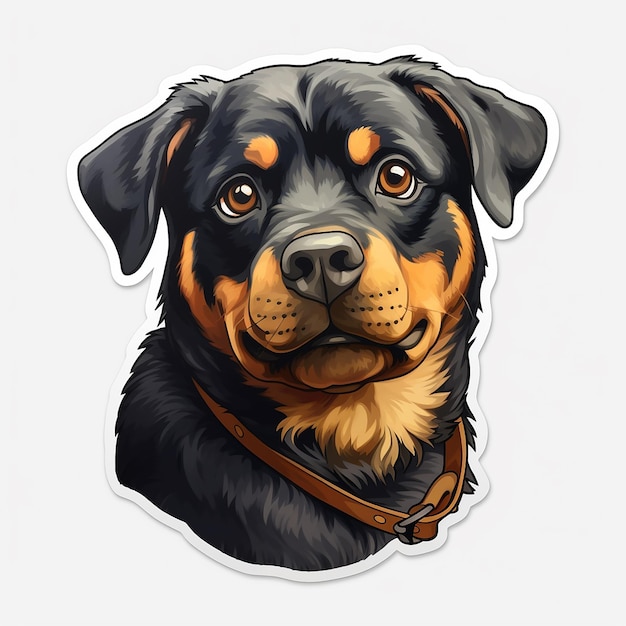 Cute Rottweiler cartoon sticker