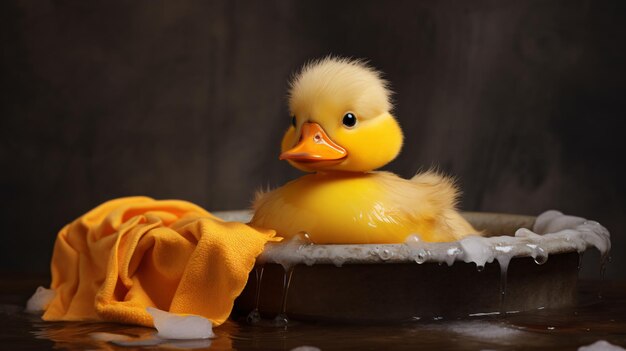 Cute rubber duck still life