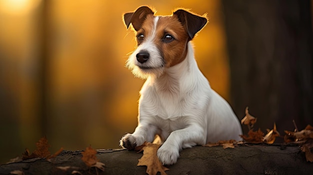 Cute Russell Terrier with a mischievous twinkle in its eyes