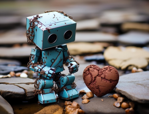 A cute rusty lovely robot