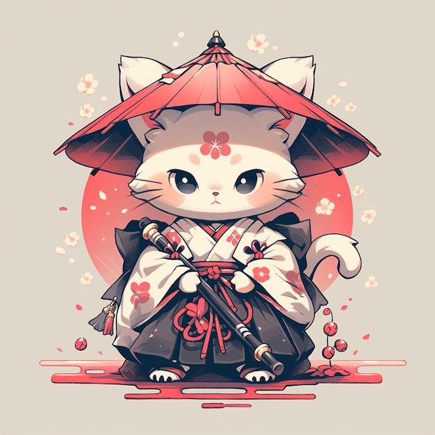 cute samurai cat