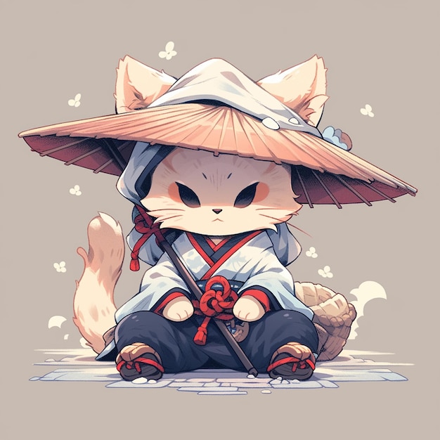 cute samurai cat