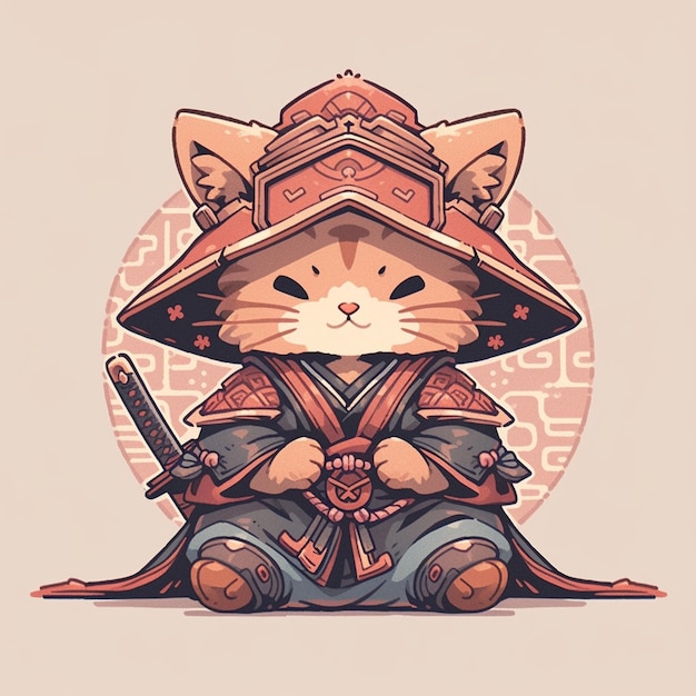 cute samurai cat