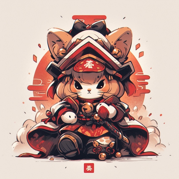 cute samurai cat