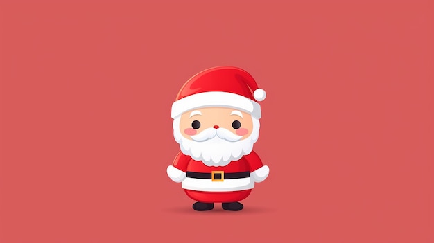 Cute Santa Claus on minimalist background with copy space