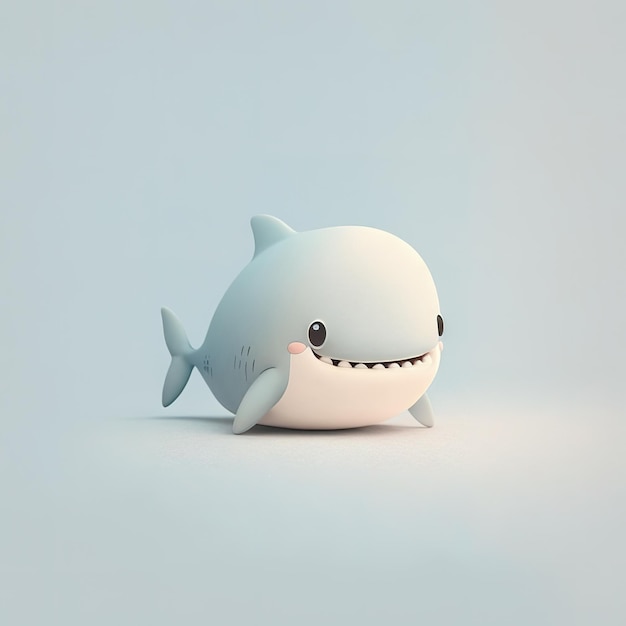 Cute shark character in simple color