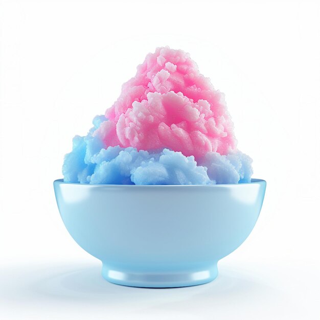 cute shaved ice icon 3D render white background generative AI